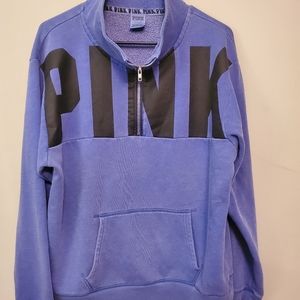 Very Pretty, Distressed, Violet Blue Half-Zip Sweatshirt. So cozy!